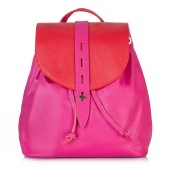Rucsac dama din piele naturala DiAmanti Bocelli Fucsia cu Rosu